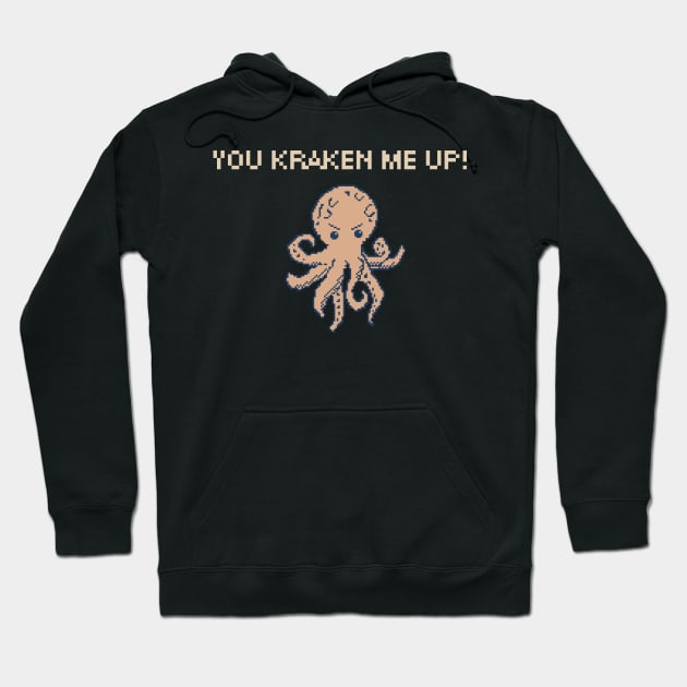 You Kraken Me Up! 8-Bit Pixel Art Giant Squid Hoodie by pxlboy